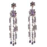 Micaela Purple Chunky Dangle Earrings for Glam Style Amethyst Purple Dangle
